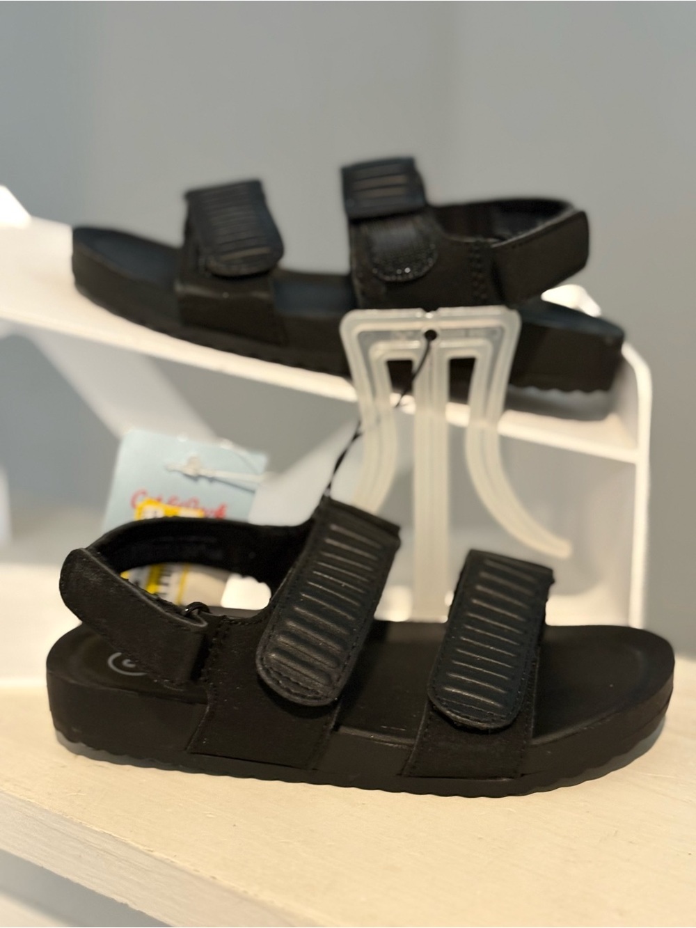 Cat & Jack New Toddler Kody Hook & Loop Black Sandals Toddler Boy Sz 9